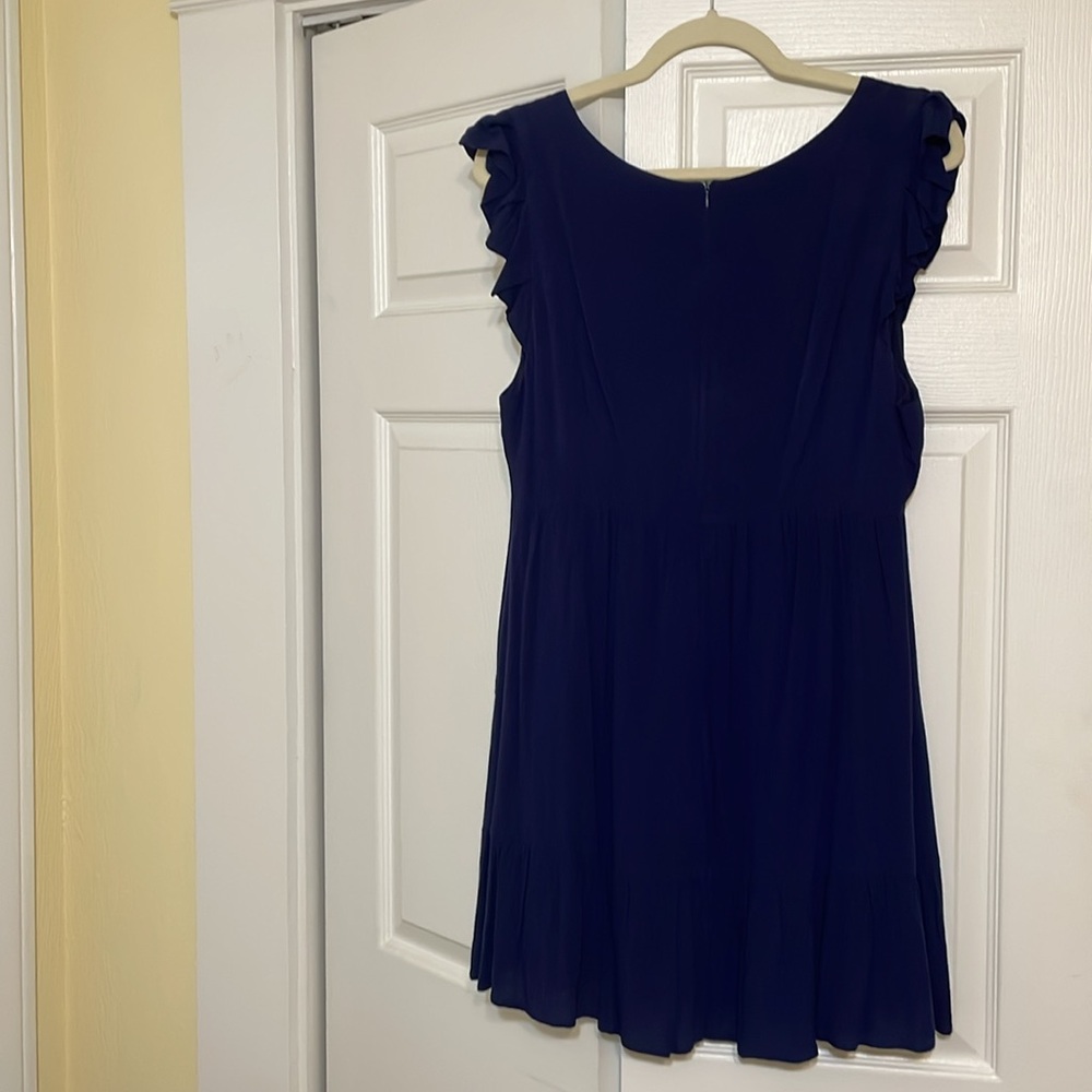 Altar'd State Deep Blue Ruffle Sleeve Blouse - Picture 3 of 3